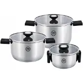 MG HOME HANDY SMART Edelstahl-Topfset mit Klappgriffen Induktion