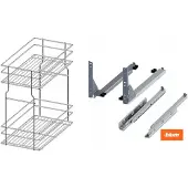 REJS Cargo-Auszug 40cm 2-stufig Chrom Blum Tandem leiser Einzug
