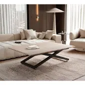 Idohome Ausziehbarer Couchtisch ARIA, höhenverstellbar, Wohnzimmertisch, Multifunktionstisch – Schwarz / Cremona Cannolo