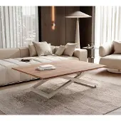 Idohome Ausziehbarer Couchtisch ARIA, höhenverstellbar, Wohnzimmertisch, Multifunktionstisch – Kaschmir / Truffle Brown