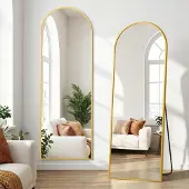 Sonstiges Standspiegel Ganzkörperspiegel 175x60cm Schwarz Gold Aluminium HD-Glas