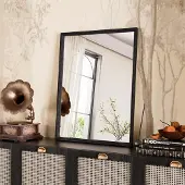 Sonstiges Badezimmerspiegel 40x50cm Schwarz Rechteckig Imitierte Holzoptik Sicherheitsglas Wassergeschützt