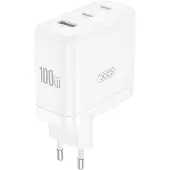 XO Super-Schnellladegert CE35 PD 100W, 2x USB-C, 1x USB, Wei