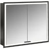 Emco prime Lichtspiegelschrank, 800 mm, 2 Türen, Unterputzmodell, 949713572, Farbe: schwarz/spiegel