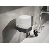 Emco loft Sensor-Seifenspender, satiniertes Kristallglas, 052100505, Farbe: Schwarzchrom gebürstet
