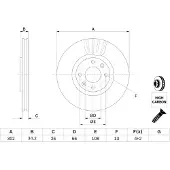 Bosch Bremsscheibe 0 986 479 C72 vorne, belüftet, hochkarbonisiert, 1 Stück