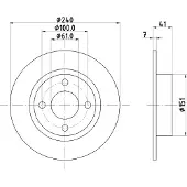 Hella Bremsscheibe 8dd355106461 240mm 7mm für INFINITI