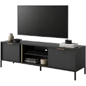 Dmora Kaleka - TV-Schrank, 153x40x53h cm schwarz, 2 Regale