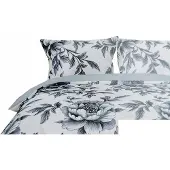 Smukee Mikrofaser Satin Bettwäsche Set 220x200 Weiß-Blau