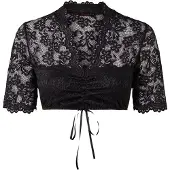 Nina von c. Dirndlbluse NINA VON C. "Dirndlbluse halbarm Melina", Damen, Gr. 46, schwarz, Obermaterial: 95% Modal CMD. 5% Elasthan EL., Blusen Dirndlbluse