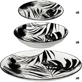 Secret De Gourmet 18-teiliges Service "Schwarze Palme"