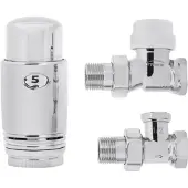 Invena Gerade Chrom einstellbaren Thermostatventile packen 1/2" BSP 15mm Verschraubung trv