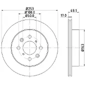 DON Bremsscheibe pcd11312 253mm 17mm für OPEL SUZUKI