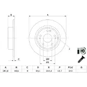 Bosch Bremsscheibe 0986479f76 voll 282mm 9mm für HONDA