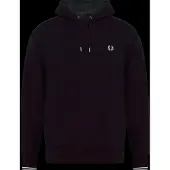 Fred perry für Herren. M3492 Hoodie mit schwarzen Paspeln (L), Lässig, Baumwolle