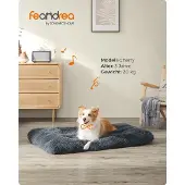 BellaFurn Dunkelgraues Hundebett – orthopädisches Plüsch-Hundekissen – 110 x 73 x 10 cm