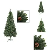 vidaXL Künstlicher Weihnachtsbaum mit Kiefernzapfen Grün 210 cm - Weihnachtsbäume