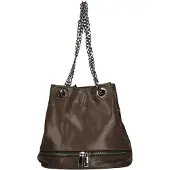 Gave Lux Ledertasche Damen Eimer-Form Echtes Leder Magnetverschluss Cognac UNIQUE 32x28x13 cm