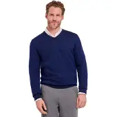 Falke Pure Merino Wool Herren Pullover, XXL, Blau, Schurwolle