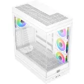Xigmatek PC-Gehäuse – – META Arctic – Midi-Tower – E-ATX – Gehärtetes Glas – ARGB – Weiß