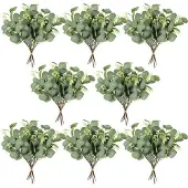OEM Kunst Eucalyptus Dekoration 48 Stück grün Silber