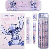 Disney Lilo & Stitch Federmäppchen für Kinder mit Buntstiften, Kunstbedarf, Schrein, Geschenk-Set