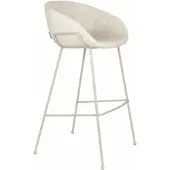 Zuiver Barhocker Feston 2er-Set, Beige mit Stahlgestell 54,5x54x100 cm
