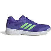 Adidas Hallenschuh PERFORMANCE "SPEEDCOURT", Herren, Gr. 46, lila (solar lila, screaming grün, ftwr weiß), Synthetik, Textil, Schuhe Hallenschuh, geeignet für jeden Hallensport