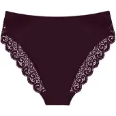 Triumph Slip "Amourette Tai", Damen, Gr. 36, Microfaser, claret, Microfaser, Obermaterial: 83% Polyamid, 17% Elasthan, körpernah, Unterhosen Slip, Stretch-Spitze