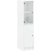 vidaXL Highboard mit Glastür Weiß 35x37x142 cm