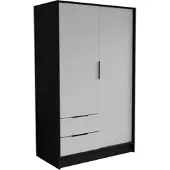 Masseno Drehtürenschrank CAVA 102/200/51 cm Modern Kleiderschrank 2-türig Schwarz