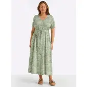 Sheego Kleid in eucalyptus-ecru-bedruckt | Gr.: 56