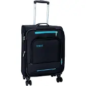 Markenlos 4-Rad Trolley 55 cm Schwarz-Blau Palma