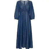 Pulz Jeans Midikleid "Damen Kleid PZSEVIELLE", Damen, Gr. XS, N-Gr, blau (un, washed denim), Obermaterial: 100% Lyocell CLY., Kleider Midikleid