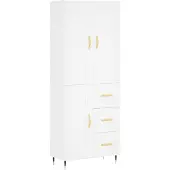 vidaXL Highboard Weiß 69,5x34x180 cm Holzwerkstoff