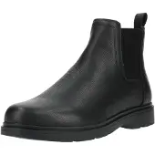 Geox Chelseaboots "U SPHERICA EC1 B", Herren, Gr. 42, schwarz, Leder, Textil, Schuhe Chelseaboots, Stiefelette mit beidseitigem Stretcheinsatz