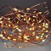 Solight LED Weihnachts-Miniaturkette, Kupfer, 10 Meter, warmweiß, Artikelnummer: 1V54-WW