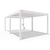 Weide Classic | Pergola Aluminium freistehend | 4 x 6 M | Lamellendach weiß + Verbindungskit 4 Meter