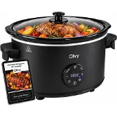 Olvy Digitaler Slow Cooker mit Timer – 6 Liter Schongarer – Keramik-Innentopf – inkl. Kochbuch