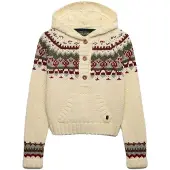 Superdry für Damen. W6110761A Fairisle-Pullover in Beige (XS), Lässig, Wolle, Langarm