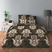 Merkloos 4-teiliges Bettwäsche-Set aus 100% Baumwolle für Kingsize-Bett
