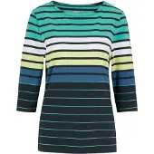 Joy T-Shirt SPORTSWEAR "D T-SHIRT KALINA 3/4 ARM", Damen, Gr. 42, bunt (coastal blau stripes), Obermaterial: 95% Baumwolle, 5% Elasthan, Shirts T-Shirt