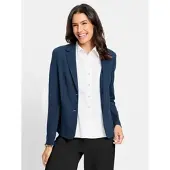 Inspirationen Jerseyblazer "Jersey-Blazer", Damen, Gr. 36, blau (dunkelblau), 58% Viskose, 36% Polyamid, 6% Elasthan, Blazer Jerseyblazer