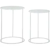 Dmora Chamba - Couchtisch, 43x43x60h cm Weiß, 2er-Set