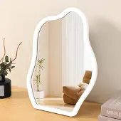 Merkloos Holz Make-up Spiegel mit Standfuß für Schreibtisch