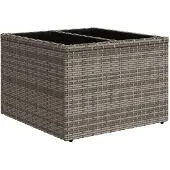 Merkloos Gartentisch mit Glasplatte aus Poly Rattan