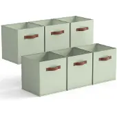 Merkloos Set aus 6 Aufbewahrungsboxen aus Stoff 33x33 cm