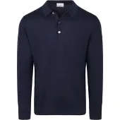 Profuomo Langarm - Longsleeve Poloshirt Merinowolle Navy