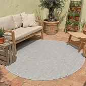 NATURL. In | & Outdoor Teppich Rund | Costa Dunkelgrau | Ø 100cm | Grau | Rund