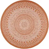 FRAAI In | & Outdoor Teppich Rund | Summer Azteca Terracotta | Ø 160cm | Terra | Rund